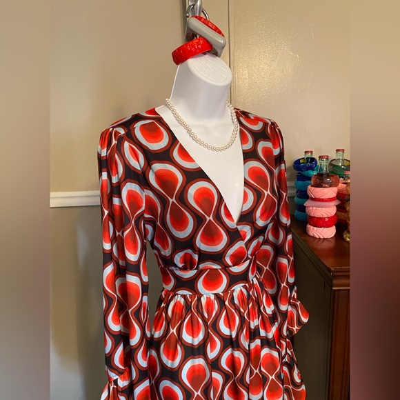 NWT ~ UNIQUE VINTAGE MOD MAXI DRESS ~ GROOVY MAN! - Picture 7 of 7